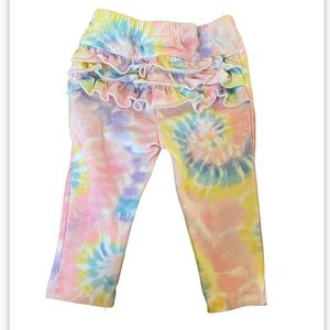 3/$15 baby girl Garanimals tye dye leggings / pants with ruffles - Size 6-9M